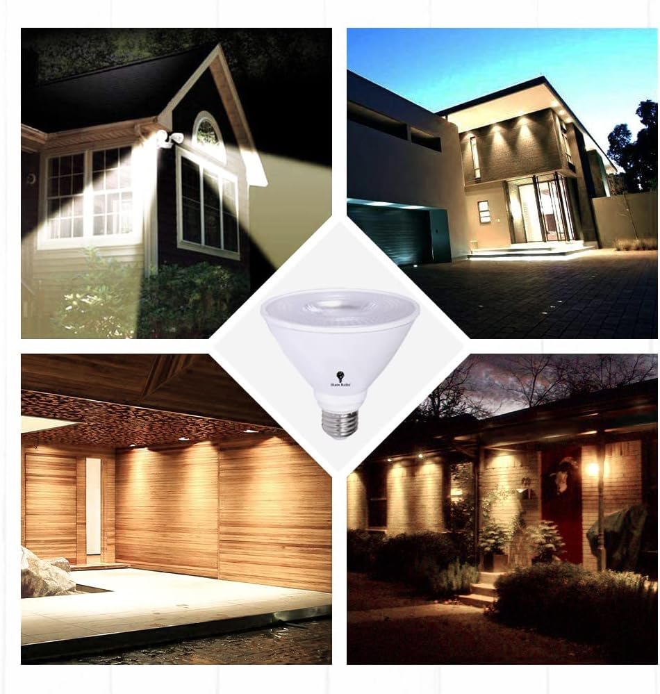 6 Pack PAR30 Short Neck LED Flood Light Bulb 10W 75 Watt Equivalent 850 Lumens Waterproof E26 3000K Warm White Super