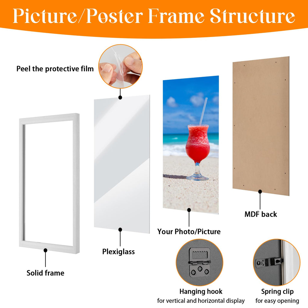 25x25 Frame Rustic White, Distressed 25x25 Picture Frame, Art Pic Hanging Poster Frame, 25 by 25 Gallery Family