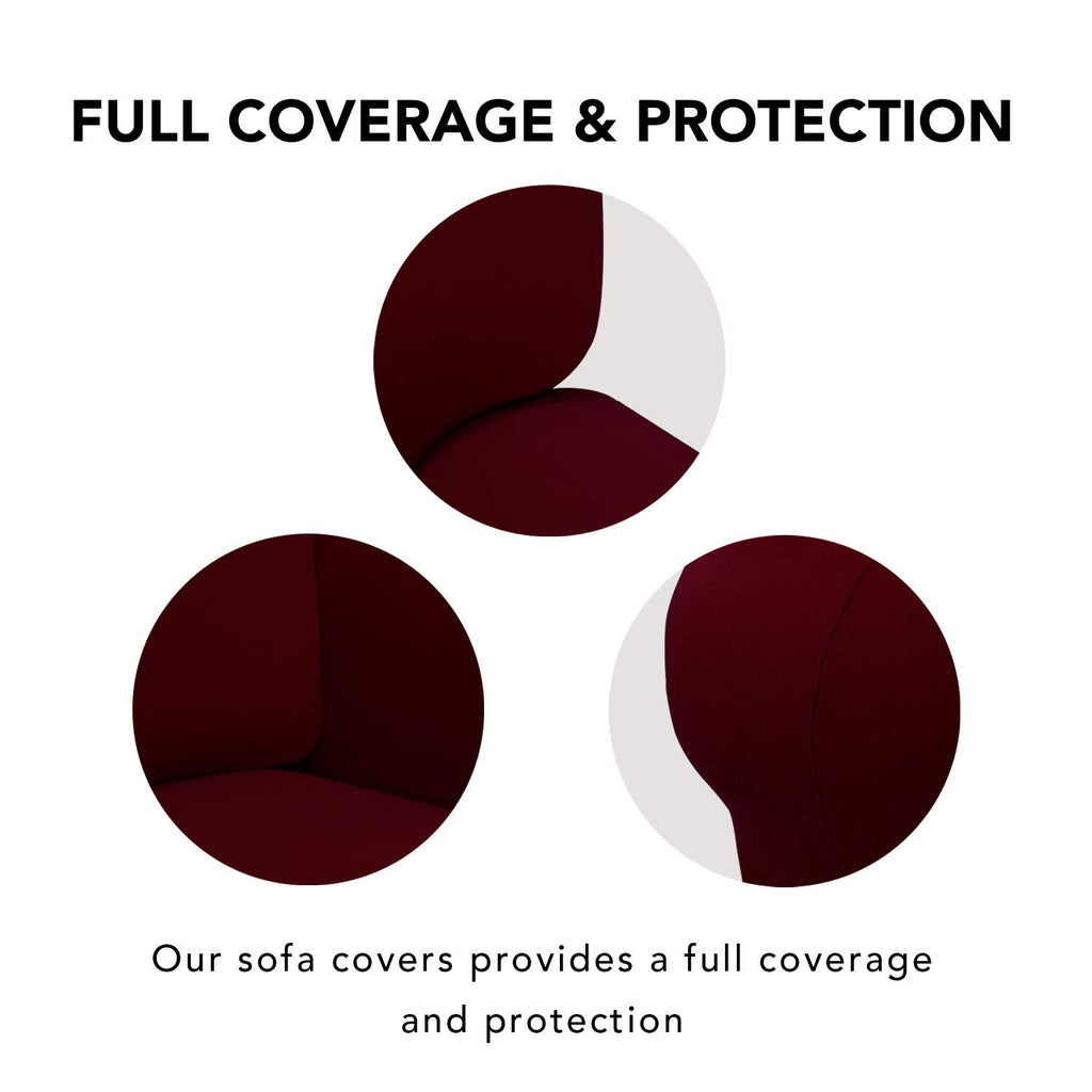 Stretch Oversized Couch Covers Fleece Sofa Slipcovers Wine
