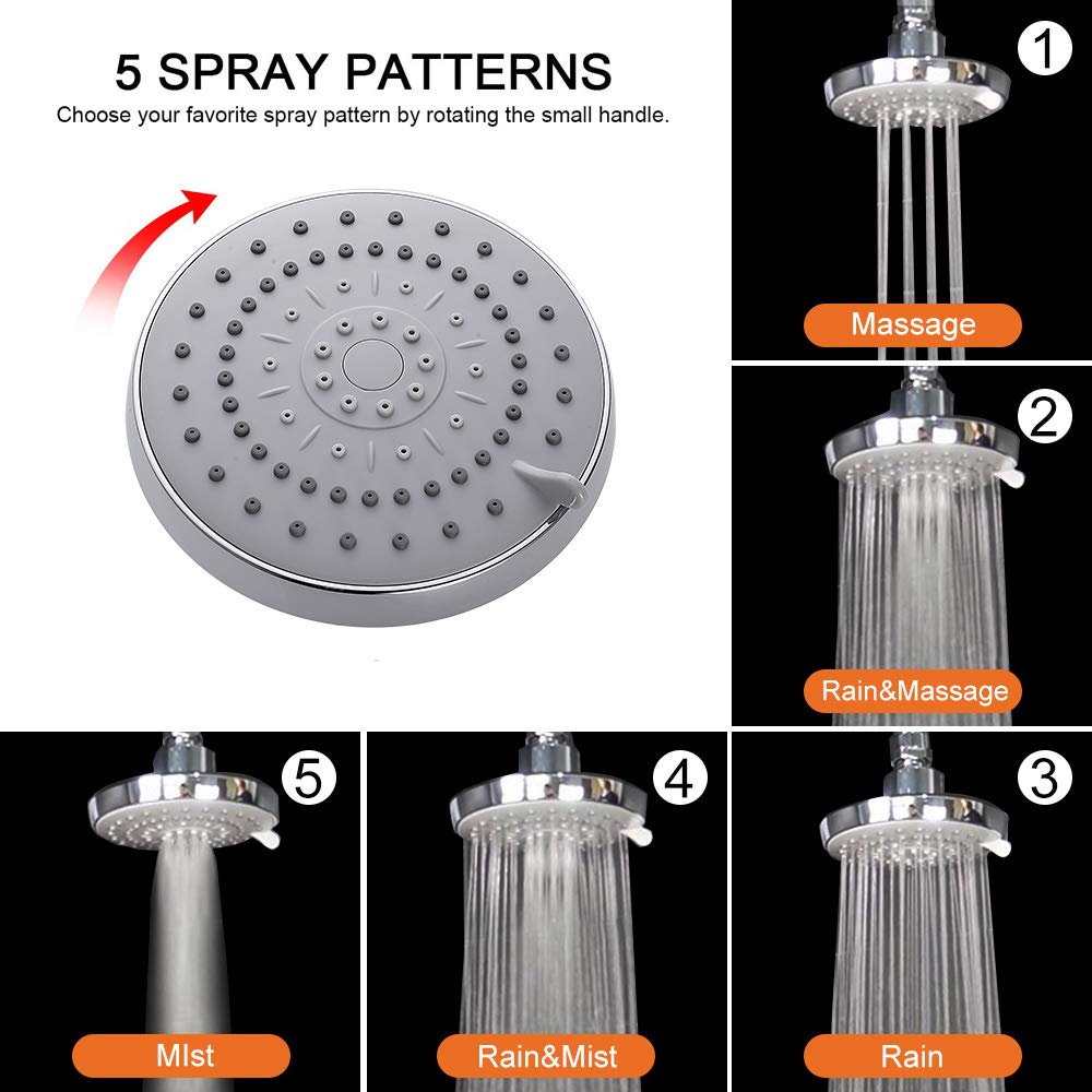 High Pressure Shower Head with 11 IN Adjustable Arm, Rainfall with Shower Arm-Make Water Flow Down Vertically for