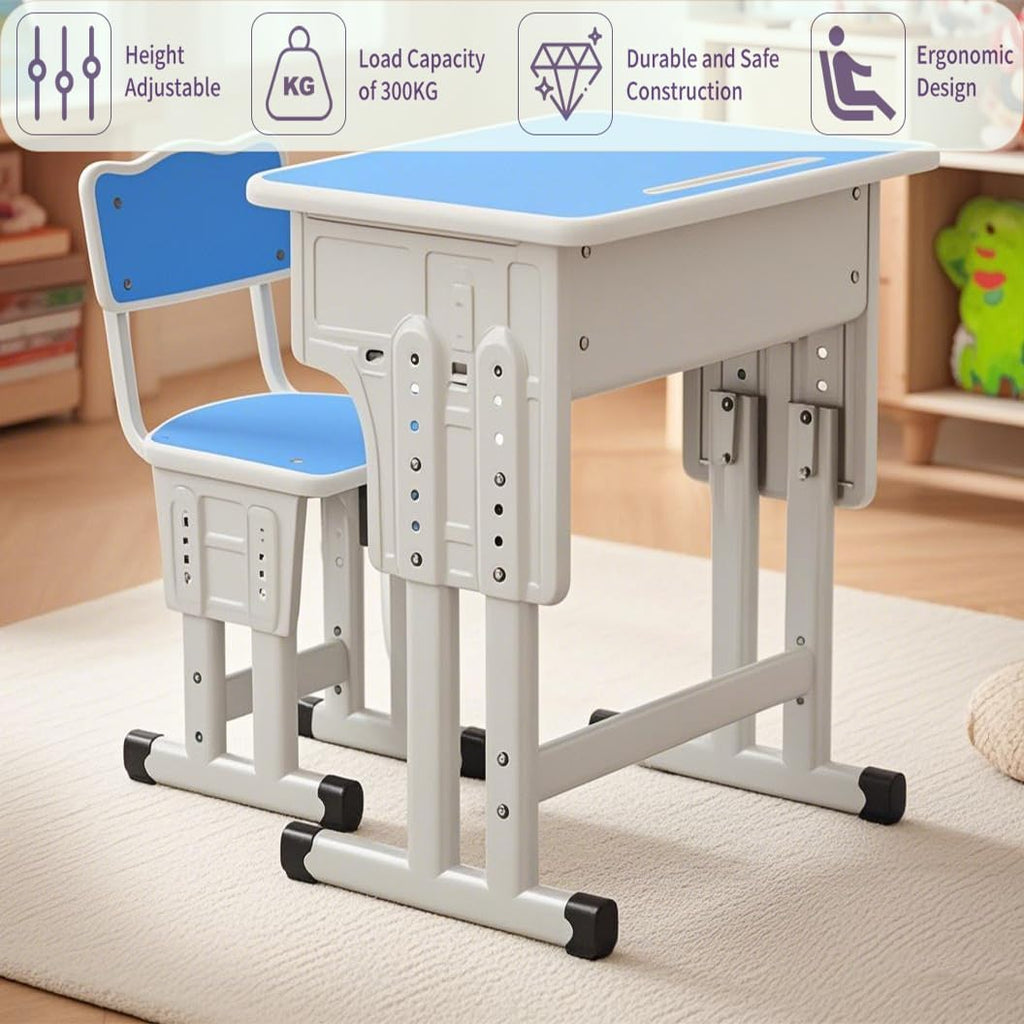 Kids Desk and Chair Set for Boys Girl Study Home School, Blue