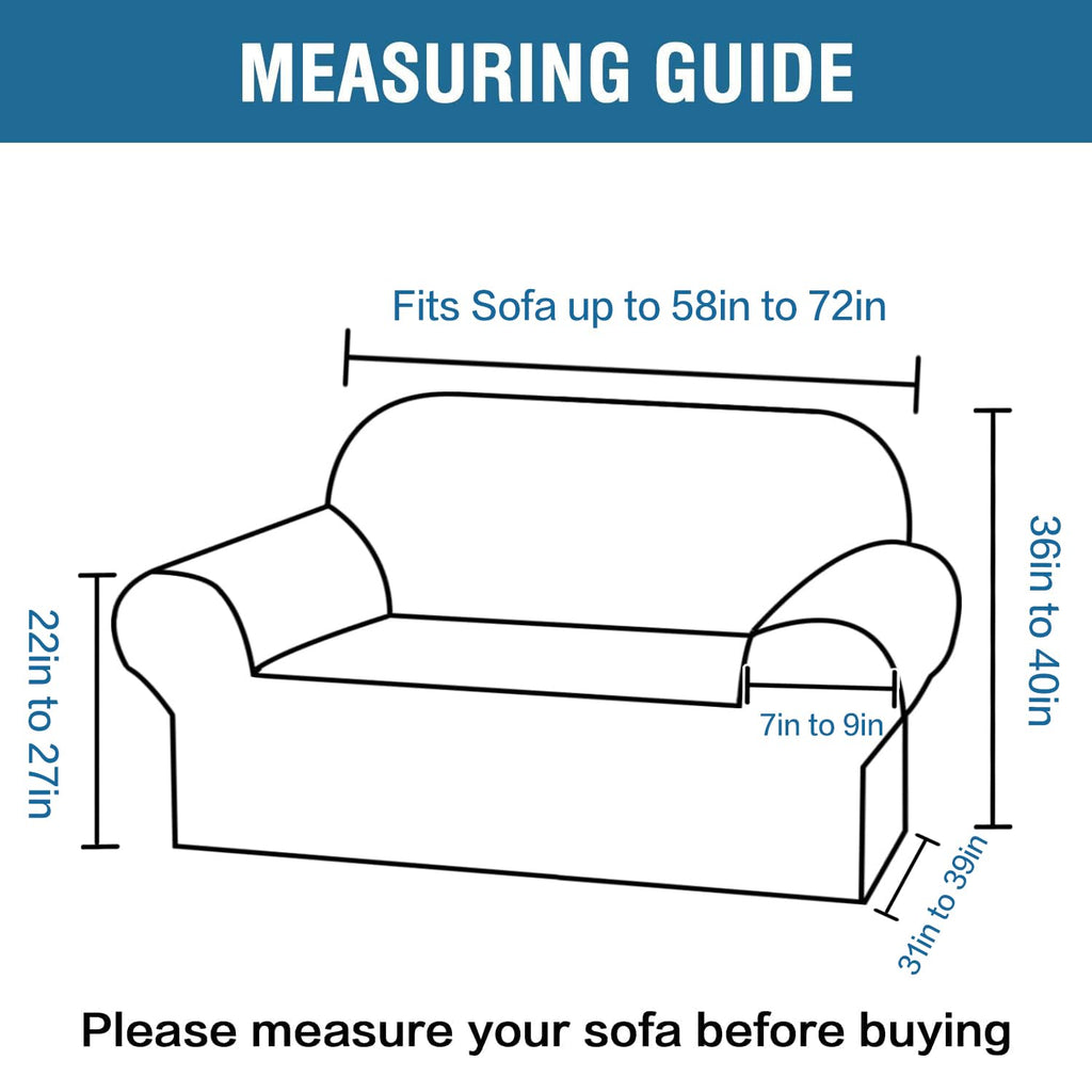 Stretch Velvet Loveseat Covers for 2 Cushion Couch Covers Sofa Covers Slipcovers with Non Slip Straps Bottom, Ultra