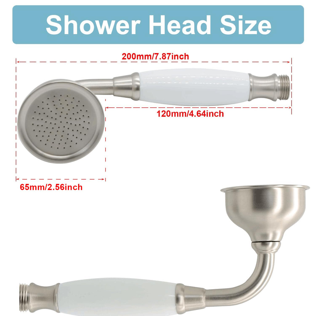Vintage Handheld Shower Head with 59" Flexible Hose, Brushed Nickel