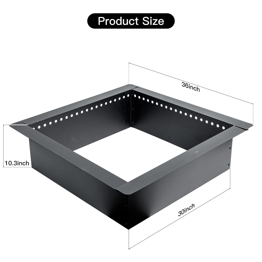 36 inch Outdoor Fire Pit Liner, Square Heavy Duty Fire Pits