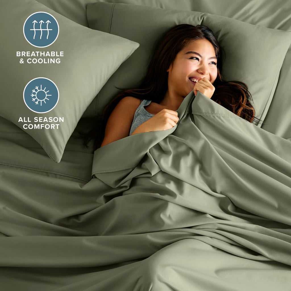 Queen Sheet Set - 1800 Ultra-Soft (Queen, Sage)