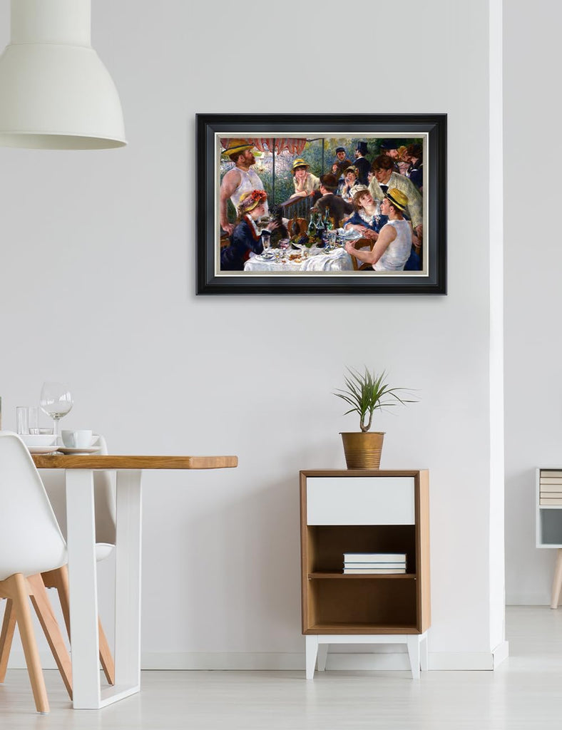 Renoir Wall Art Framed, Boating Party Black Silver Frame, 22x16
