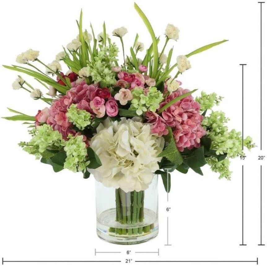 Faux Floral Arrangement, Large-Size Premium Artificial Indoor Flower Display with Beautiful Blooms