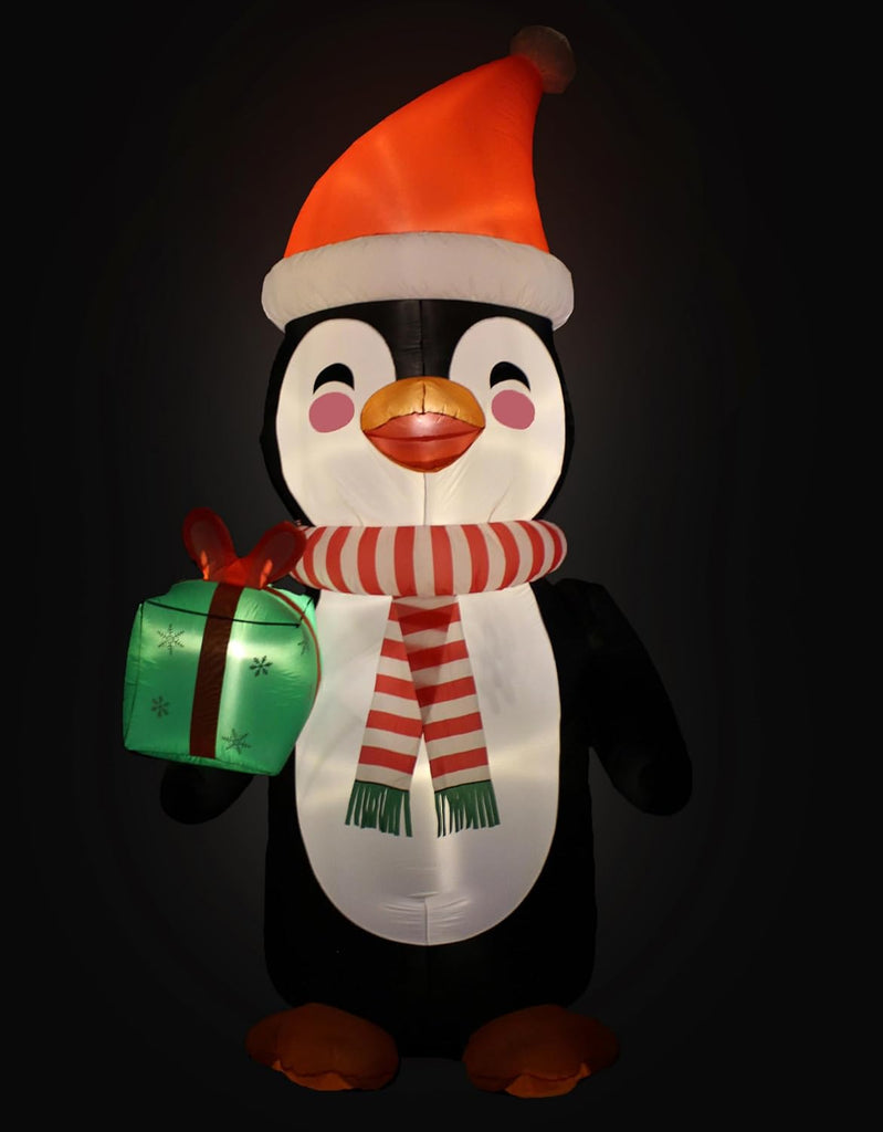 12 FT Tall Lighted Christmas Inflatable Happy Penguin