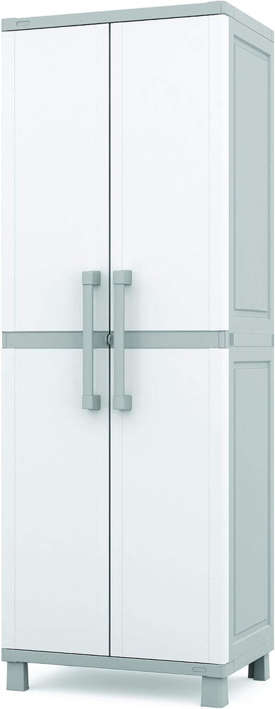 Storage Cabinet with Doors and Shelves for Laundry Room, Garage, Bathroom Accessories, Closet and Home Organization