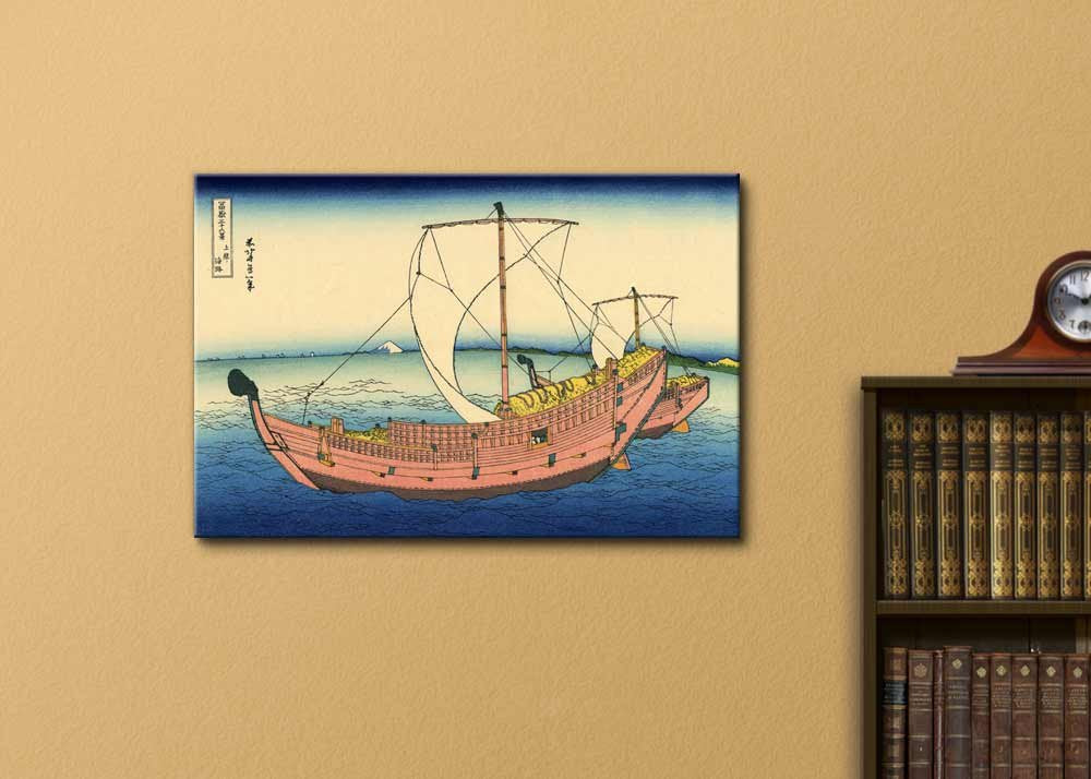 Canvas Wll Art - The Kazusa Province Sea Route by Japanese Artist Hokusai - Thirty-six Views of Mount Fuji Series