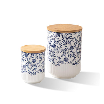 2 Pcs 74/18 oz Ceramic Canisters Sets