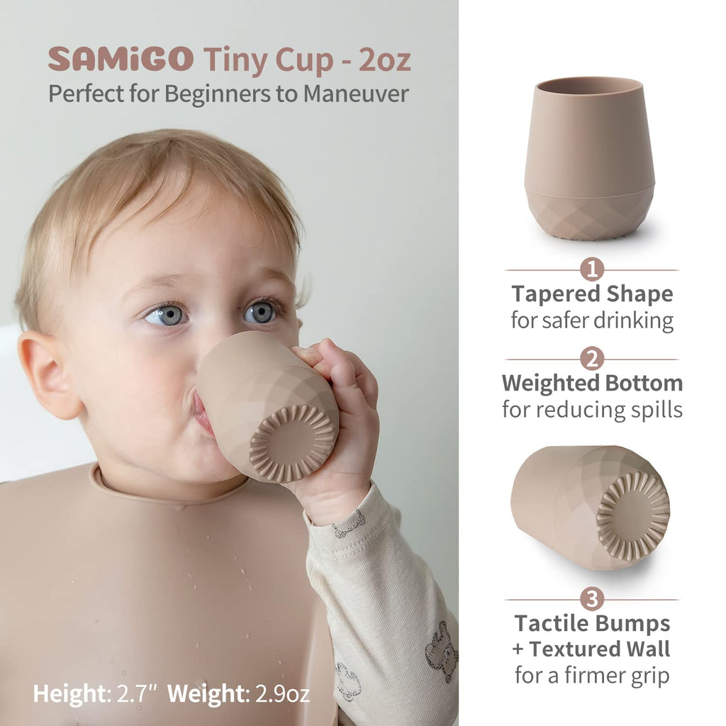 Silicone Baby Open Cup 6-12 Months, Water Training Cup, 2-Pack