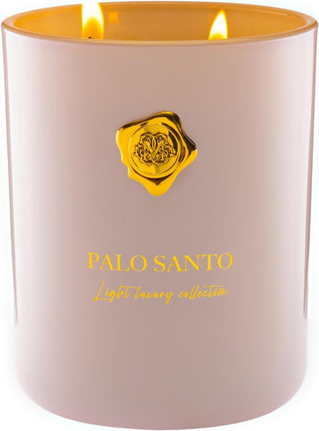 Palo & Santo Scented Candle | 90-Hour Burn, 16.6 oz | Long-Lasting for Mood Healing and Gifting | Natural Non-Toxic