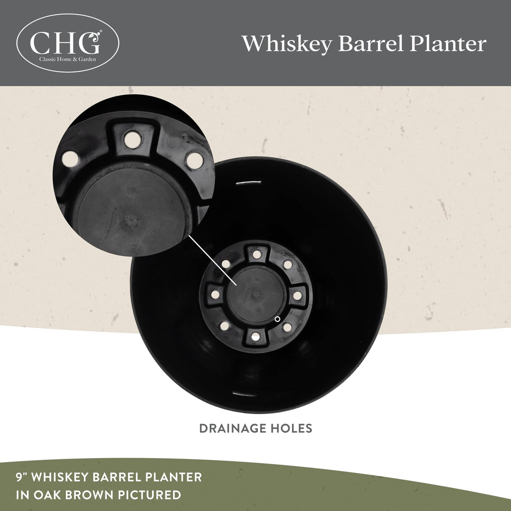 Whiskey Barrel Planter 3 Pack, 15", Kentucky Walnut