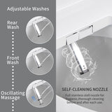 Heated Elongated Bidet Toilet Seat with LED Display, Remote Control, Soft-Close Lid, Warm Water, Air Dryer, Feminine Wash, Self-Cleaning Nozzle