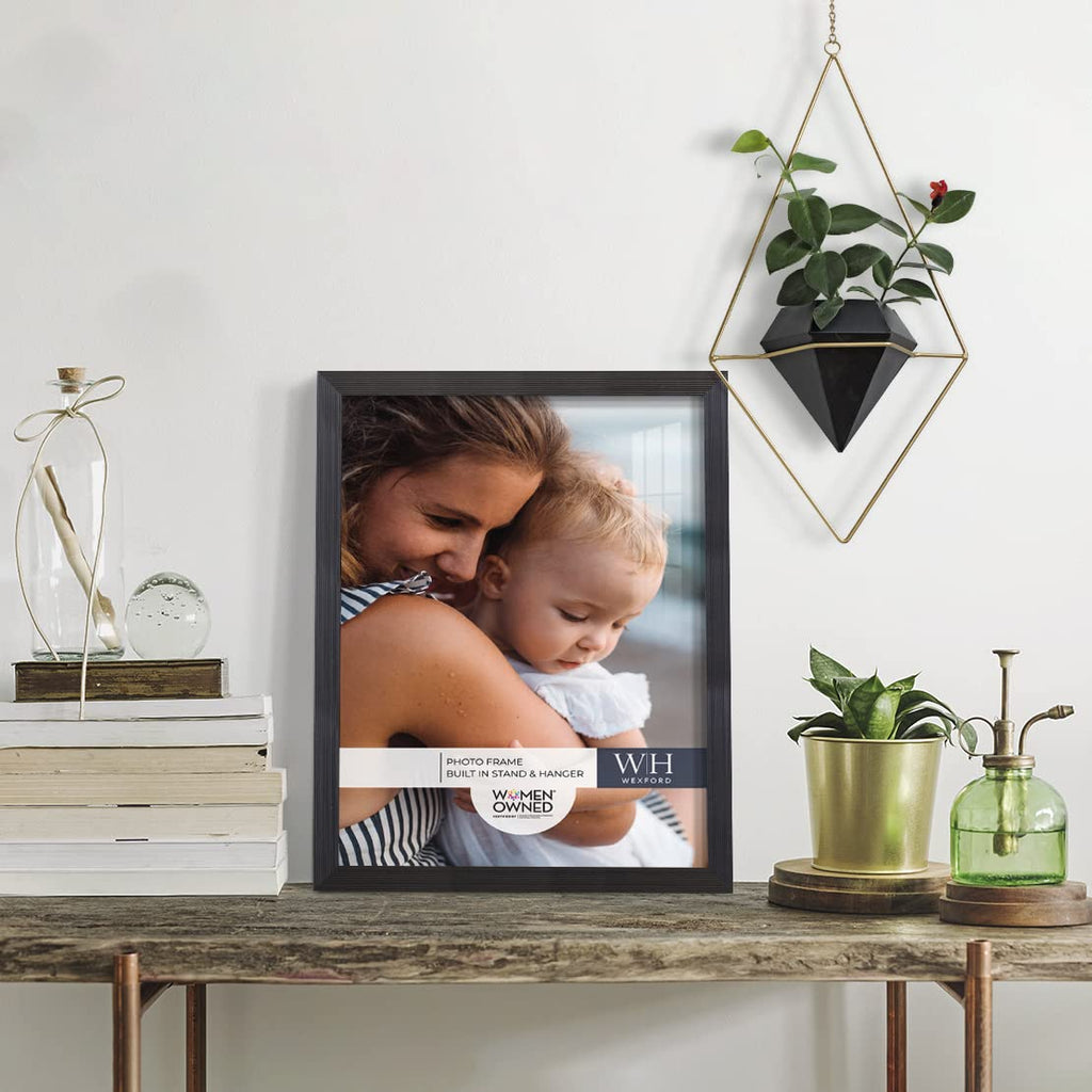 11x14 inch Picture Frame Modern Style Wood Pattern and High Definition Glass Ready for Wall and Tabletop Photo