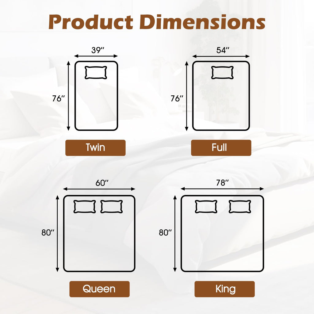 Heated Mattress Pad, Dual Control Electric Mattress Pad Bed Warmer with 9 Heat Settings & 9H Auto Shut-Off
