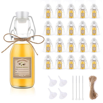 20Pcs 4 oz Swing Top Glass Bottles for Vanilla Extract Homemade, Flip Top Glass Bottles for Food Storage Canister for