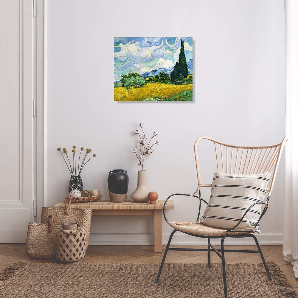 Wheat Field with Cypresses