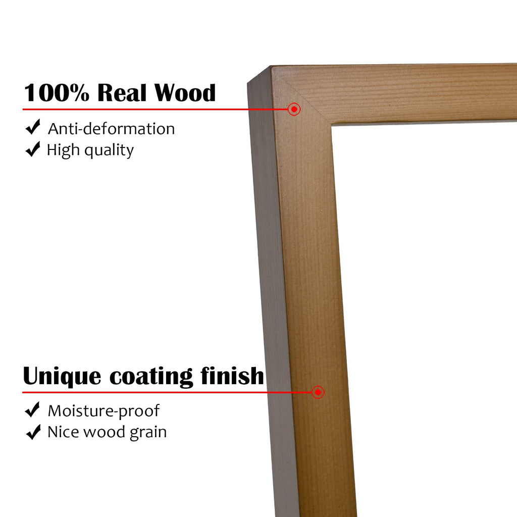 11x14 Picture Frame Brown, Solid Wood Frames with Acrylic Plexiglass for Pictures 5x7/8x10 with Mat or 11x14 without