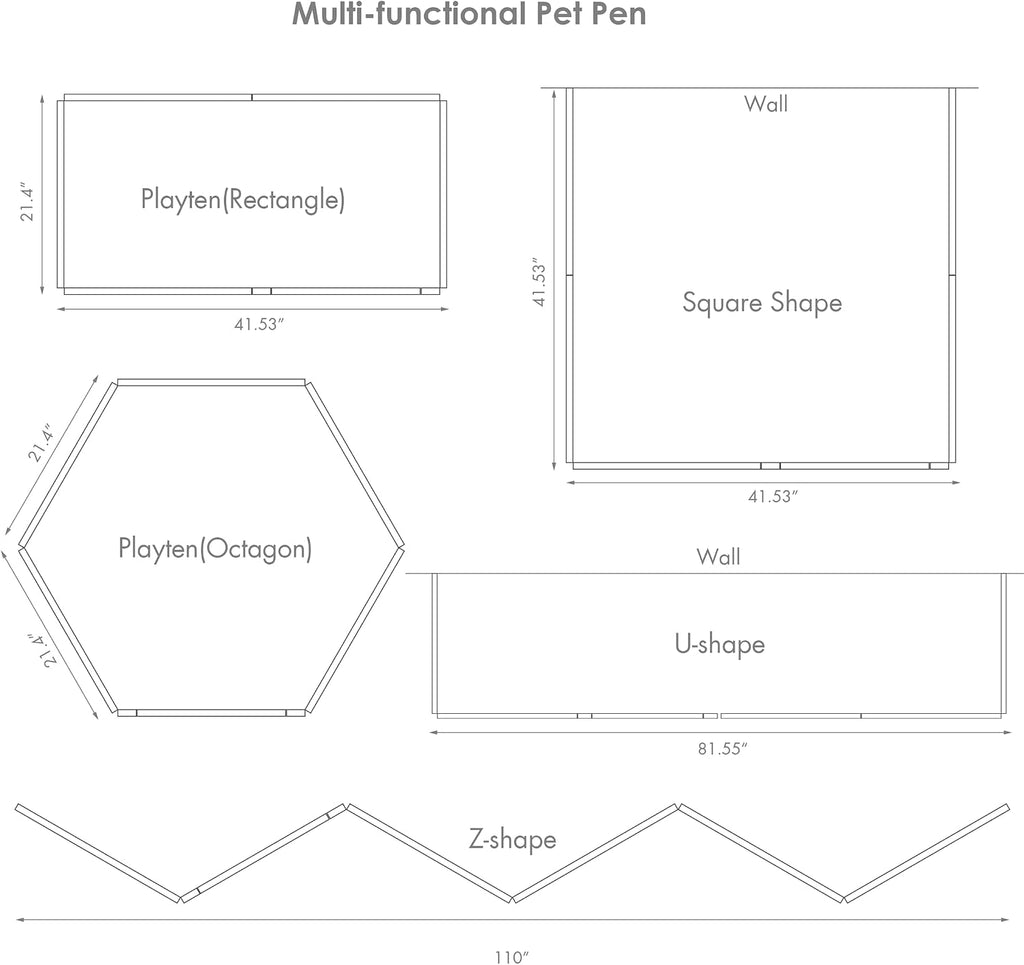 6 Panels Dog Gate Indoor with Walk Through Door, Foldable FreeStanding Pet Gate for Doorways, Stairs, the Houes, Pet