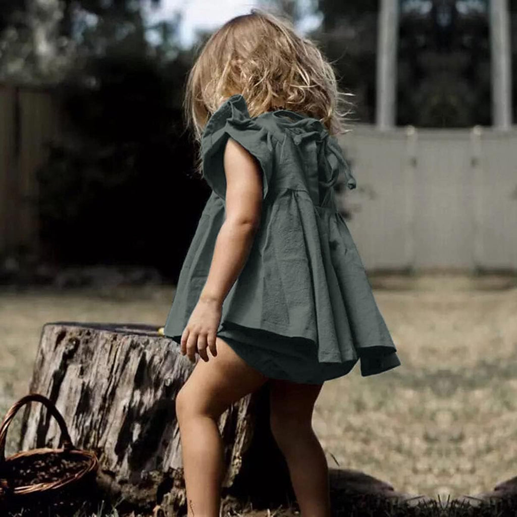 Toddler Baby Girls Summer Kids Outfit Solid Seelveless Tops Shorts Bloomers 2pc Clothes Set