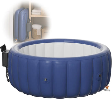 Inflatable Hot Tub Spa Set, Portable Outdoor Spa with 130 Air Jets, Consistent 104°F Heating, Automatic Temperature