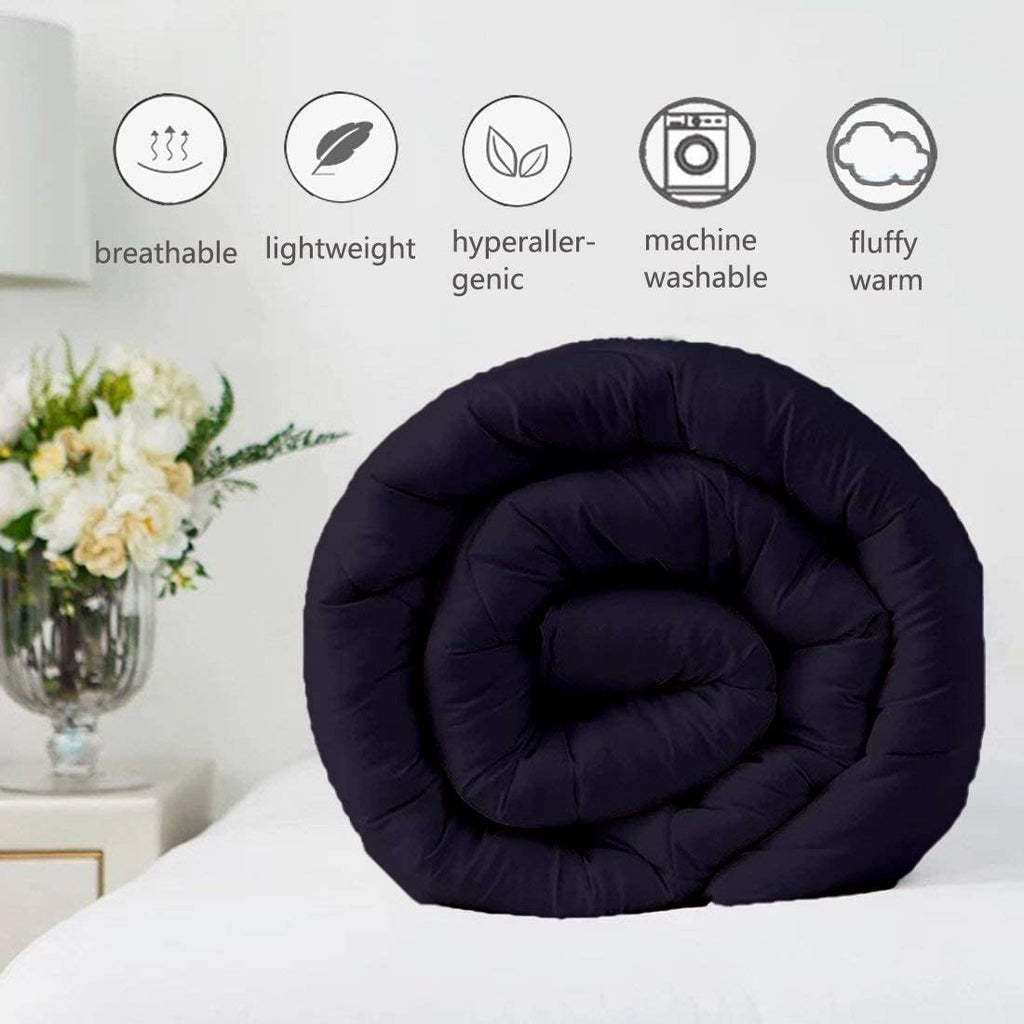 Box Plate All Season Down Alternative Comforter Queen Size 88 x 92 Inches Pinch Pleated/Pintuck Comforter