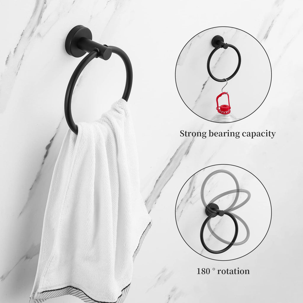 Bathroom Hardware Set Matte Black, 10 Pieces Bathroom Accessories Set Includes Includes 2 Packs 24 Inch Towel Bar