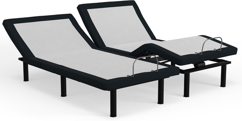 E4 Cal King Split Adjustable Bed Base Frame with Wireless Remote, Massage Motors, Anti-Snore, Zero Gravity, Dual USB
