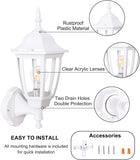 Outdoor Wall Lantern, Exterior Waterproof Wall Sconce Light Fixture, White Front Porch Light Wall Mount for Garage