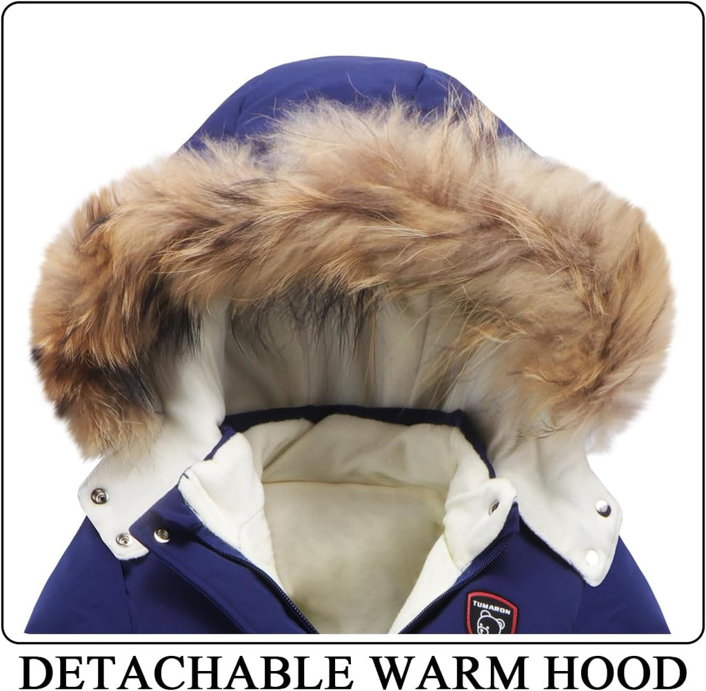 Toddler Winter Coat Baby Puffer Jacket Boy Hoodie Fleece Outerwear Clothes 0
