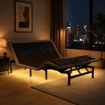Queen Adjustable Bed Frame with Massage Head & Foot Incline, Wireless Remote, USB Ports & LED Night Light - Sturdy