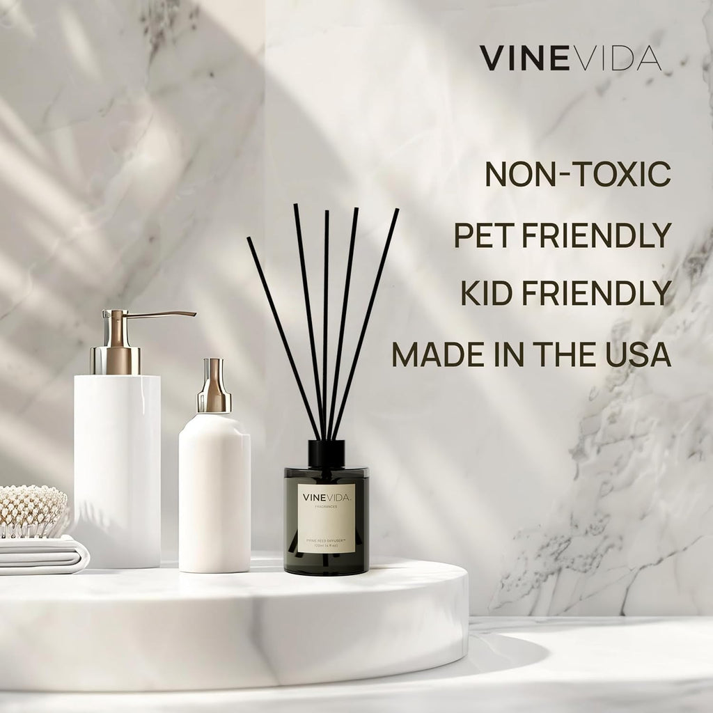 Leather & Brandy | Reed Diffuser | Long-Lasting Scent Sticks Set | Oil Stick Diffuser | Bathroom Scent