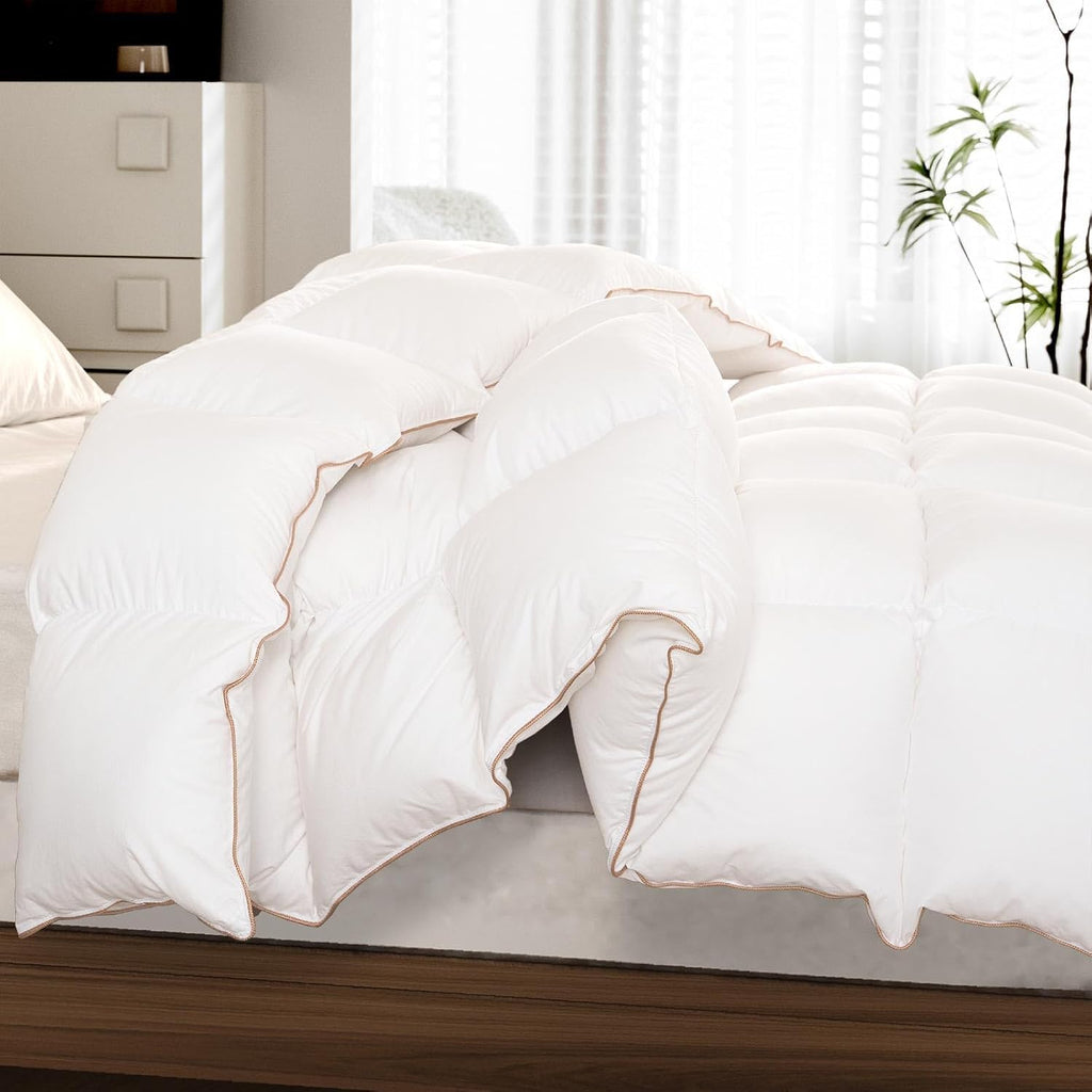 Feather Down Fiber Comforter, 100% Cotton Duvet Insert