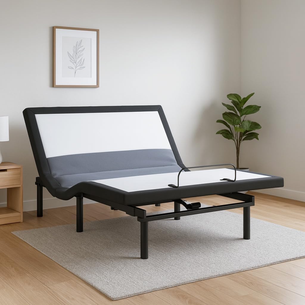 Adjustable Bed Frame Queen, Remote & Lumbar