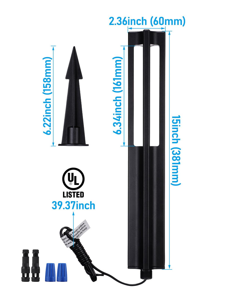 3W LED Low Voltage Path Lights Aluminum 3000K Black