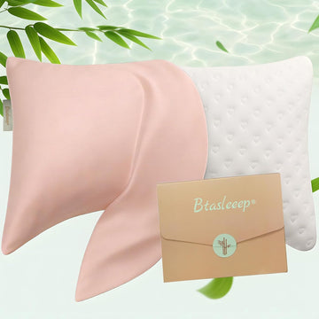 Cooling Curved Pillowcase for Side Sleeper Pillow - Rayon Derived from Bamboo Pillowcase with Zipper, Breathable and