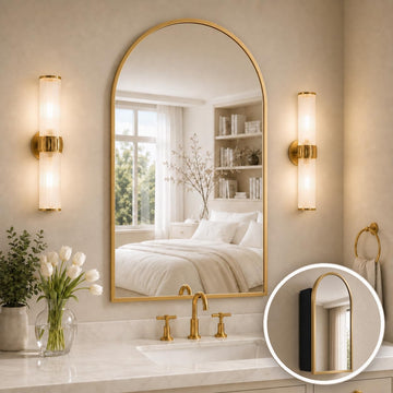 Arched Medicine Cabinet Mirror No Assembly Needed Bathroom Mirror with Storage Recessed or Surface Mount Options