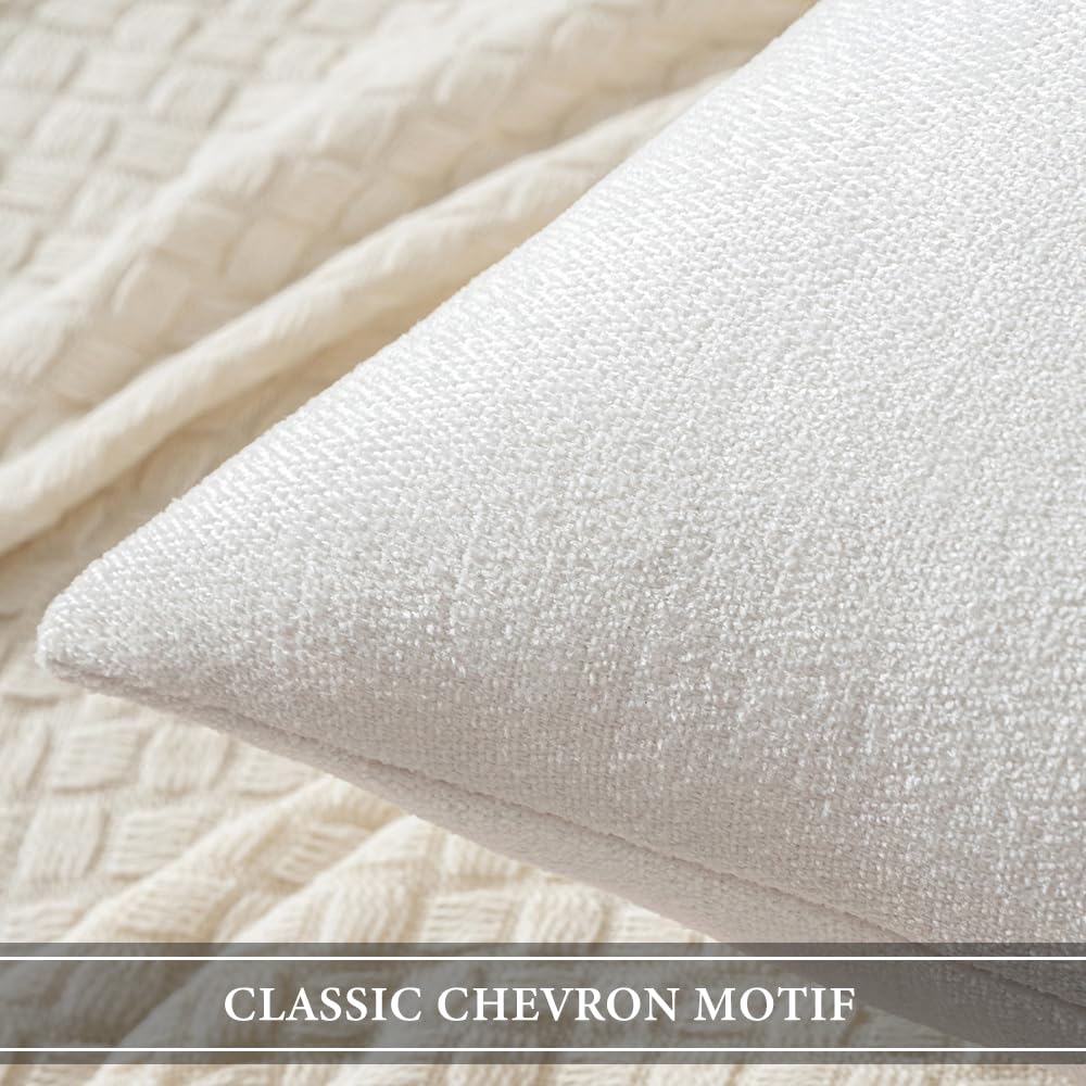 Pack of 2 Pure White Decorative Pillow Covers 20x20 Inch