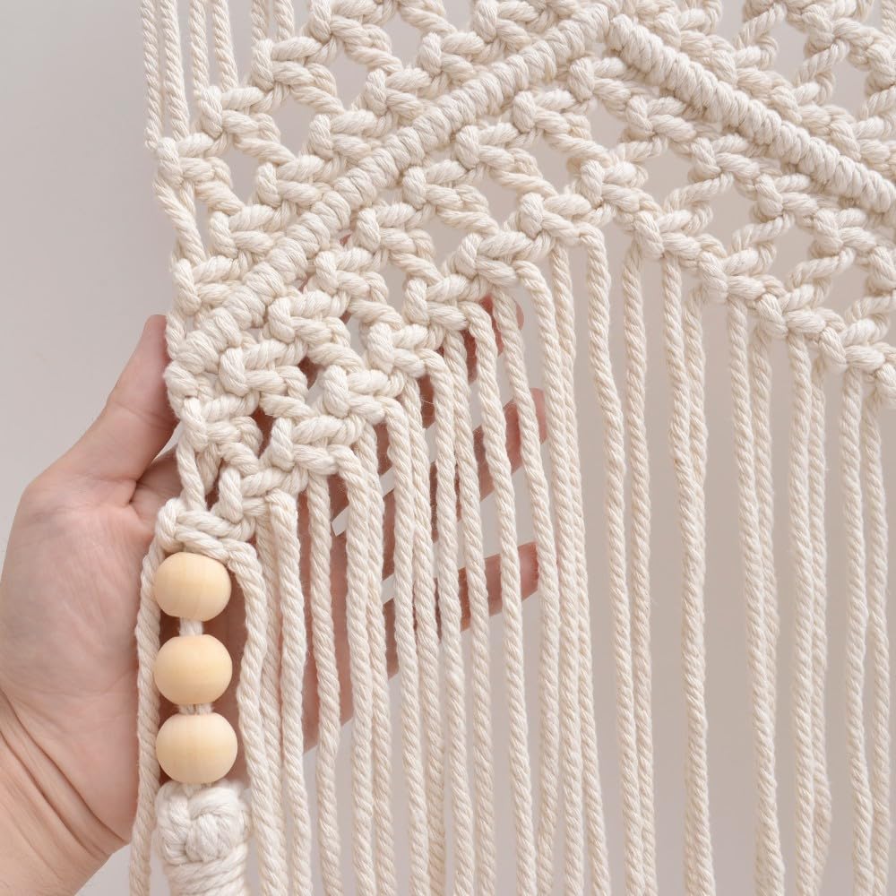 Macrame Valances for Windows, Boho Kitchen Macrame Curtains