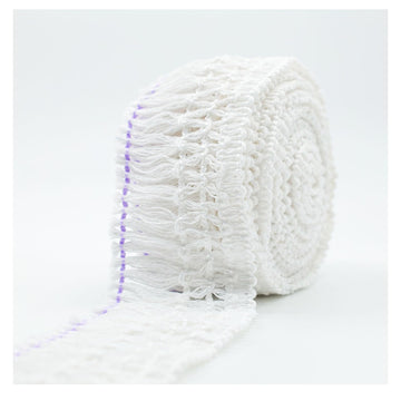4cm Wide Cotton Tassel Fringe Trim, Boho Sewing Tassel Ribbon Sewing Crafts Curtain Clothing Dress Pillow - 20 Yards