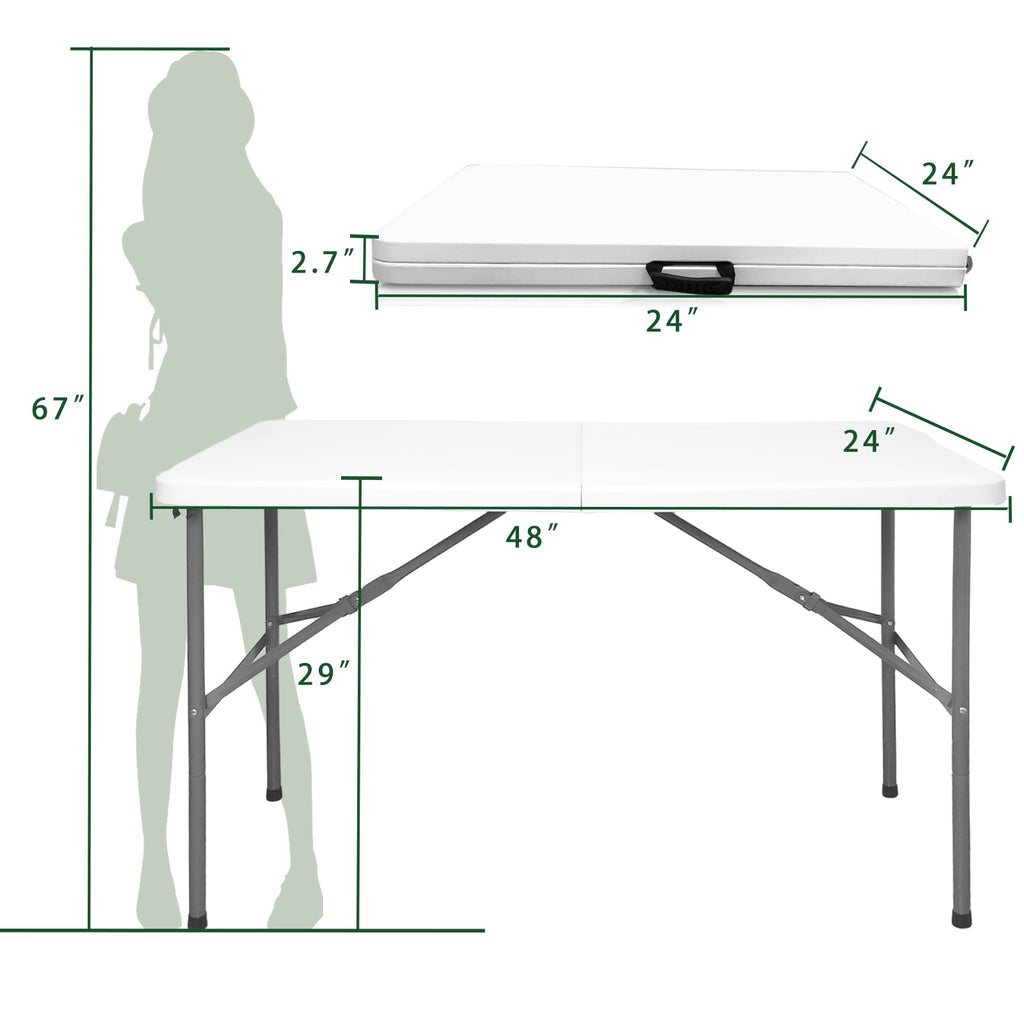 Folding Table 4ft Heavy Duty Folding Tables Indoor Outdoor Plastic Dining Table Portable Folding Square Card Table