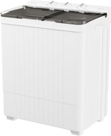 Portable Washing Machine, Twin Tub 28 Lbs Capacity Laundry, Mini Compact Washer and Spin Dryer Combo with Spin Cycle