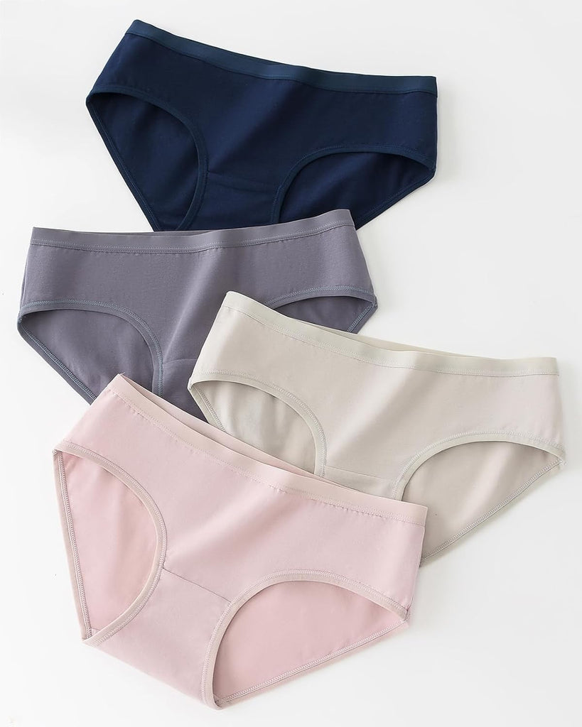 Teen Girls Underwear Cotton Panties Briefs Solid Color Pack of 8