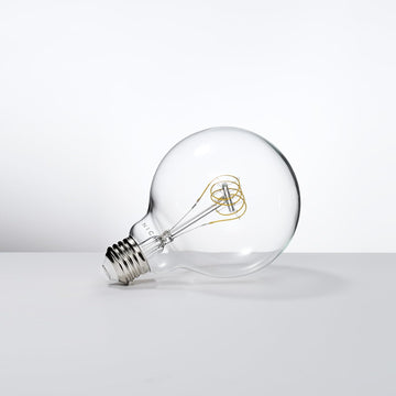 G30 LED Bulb,Single Pack, 1.25W x 1.78H inches, Indoor, Quad Loop Filament, 2200K Warm White, 5.3W, Dimmable, E26