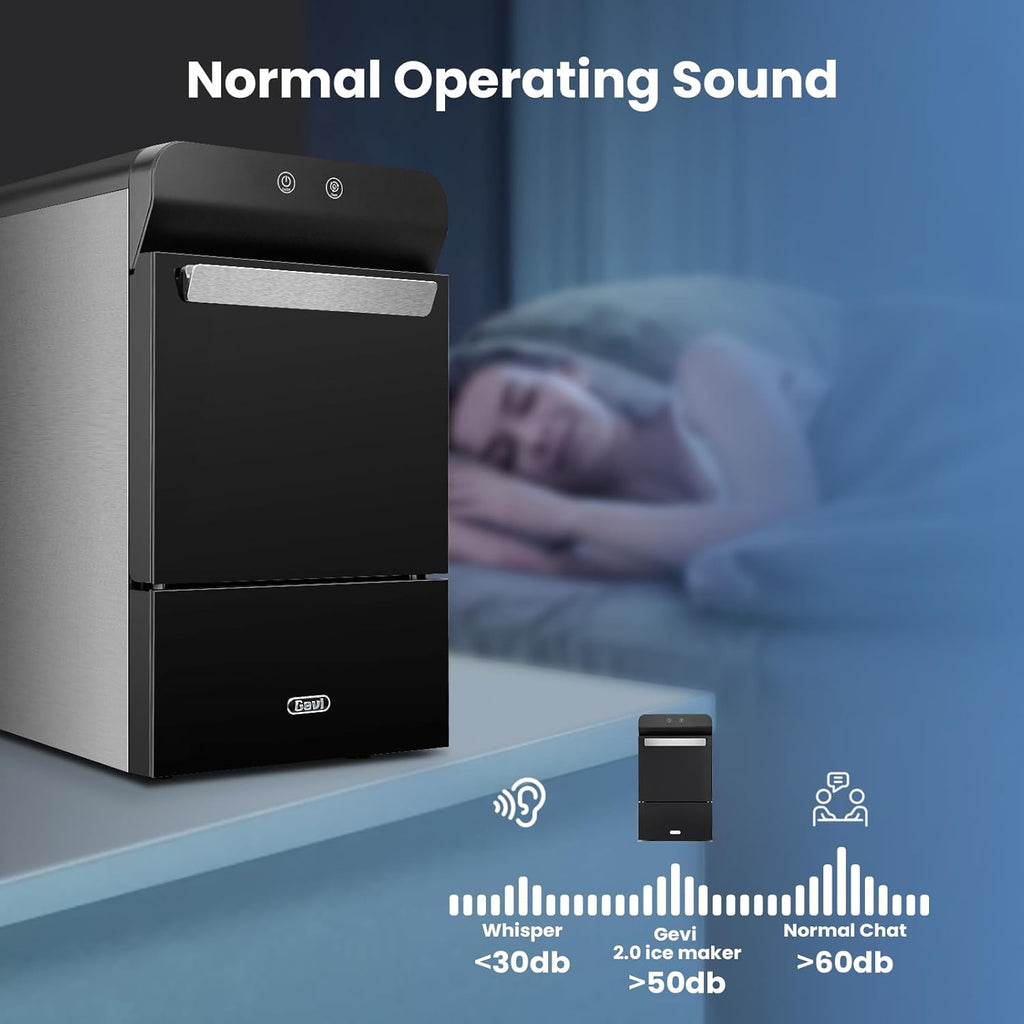 V2.0 Nugget Ice Maker, 38lbs/24H Countertop Pellet Ice Machine with Self-Cleaning, Energy-Efficient, Chewable Pebble