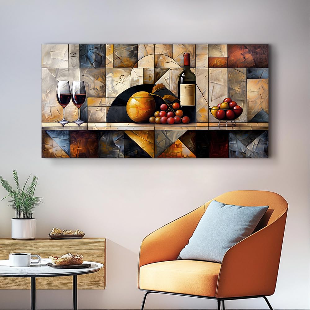 Large Wall Decor Canvas Wall Art Modern Wall Decorations Wine Glass Landscape Painting Farmhouse Pictures Artwork