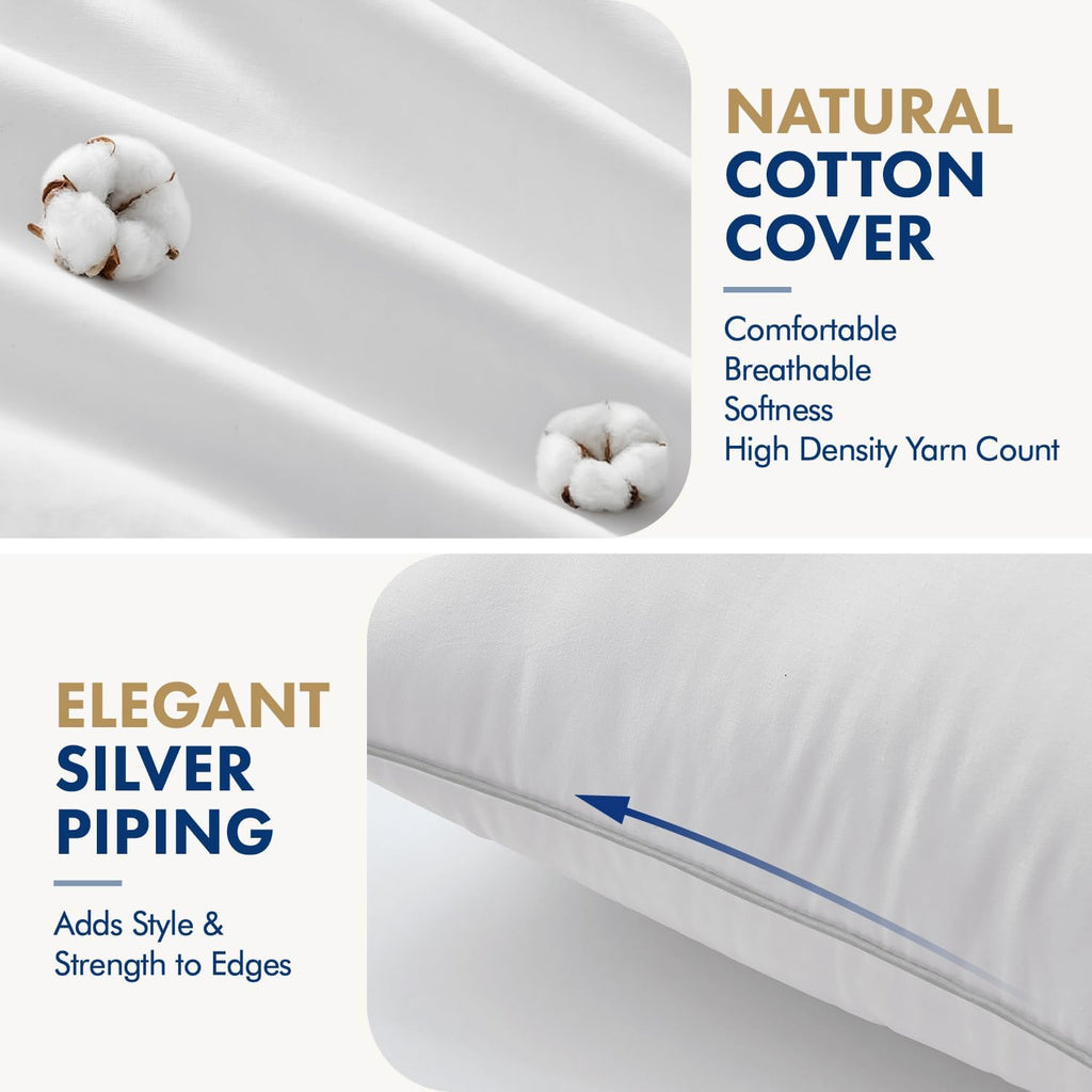 18x18 Inch Pillow Inserts with 100% Cotton Cover - Set of 2