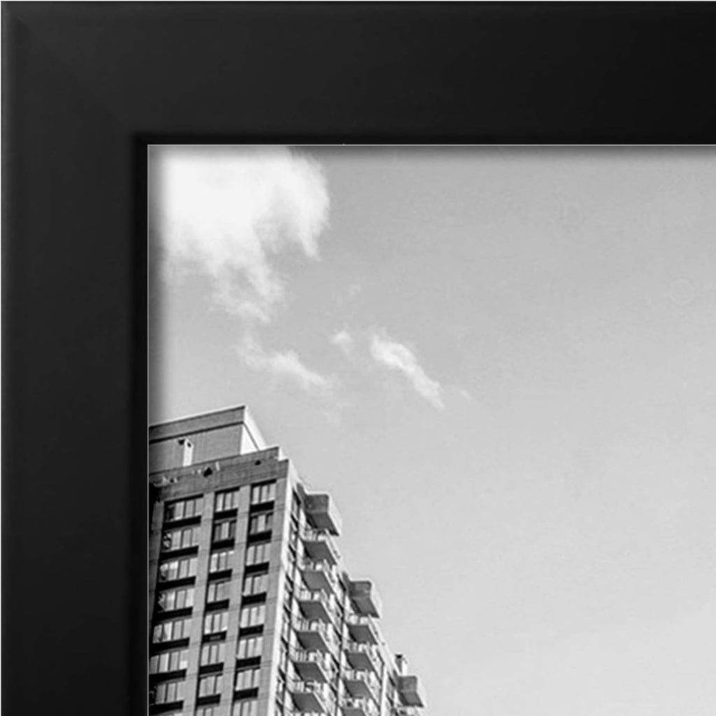 24x36 Poster Frame - Black Engineered Wood with Polished Plexiglass - Wide Picture Frame for Vertical or Horizontal